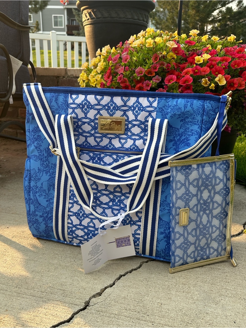 Lilly Pulitzer Cooler Bag Tote Blue Patterned
